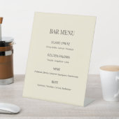 Modern Minimal Wedding Bar Menu Sign Reclamebord Met Voetstuk (Insitu)