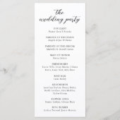 Modern minimal Wedding Ceremony Programme (Achterkant)