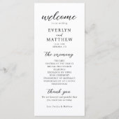 Modern minimal Wedding Ceremony Programme (Voorkant)