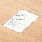 Modern Minimal Wedding Invitation Acryl Uitnodigingen (Laagn)