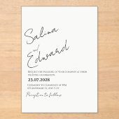 Modern Minimal Wedding Invitation Acryl Uitnodigingen (Voorkant)