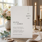Modern Minimal Wedding Invitation Kaart