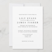 Modern Minimal Wedding Invitation Kaart (Voorkant)