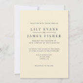 Modern Minimal Wedding Invitation Photo on Back Kaart (Voorkant)