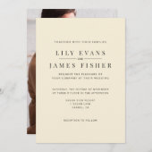Modern Minimal Wedding Invitation Photo on Back Kaart (Voorkant / Achterkant)
