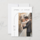 Modern Minimal Wedding Invitation with Photo Kaart (Voorkant)
