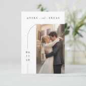Modern Minimal Wedding Invitation with Photo Kaart (Staand voorkant)