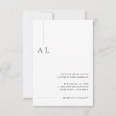 Modern Minimal Wedding Invitation with Photo Kaart (Achterkant)