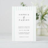 Modern Minimal Wedding Invitation with Stripe Kaart (Staand voorkant)