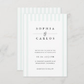 Modern Minimal Wedding Invitation with Stripe Kaart (Voorkant / Achterkant)