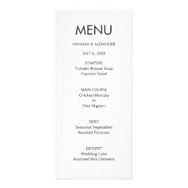 Modern Minimal Wedding Menu - Easy Edit
