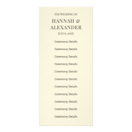 Modern Minimal Wedding Program Reclamekaart