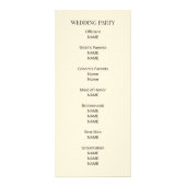 Modern Minimal Wedding Program Reclamekaart (Achterkant)