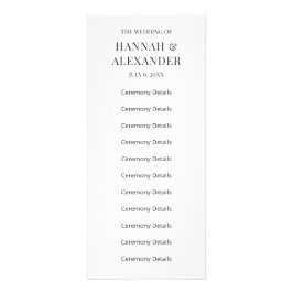 Modern Minimal Wedding Program Reclamekaart