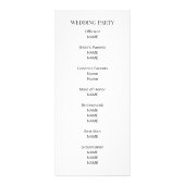 Modern Minimal Wedding Program Reclamekaart (Achterkant)