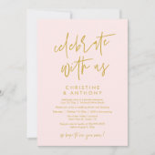 Modern Minimal Wedding Reception Dinner Kaart (Voorkant)