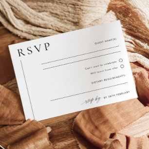 Modern Minimal Wedding RSVP Briefkaart LAYLA
