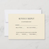 Modern Minimal Wedding RSVP Card Kaart (Voorkant)