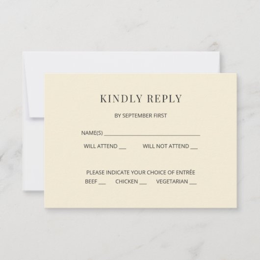 Modern Minimal Wedding RSVP Card Kaart (Voorkant)