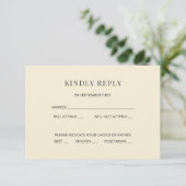 Modern Minimal Wedding RSVP Card Kaart (Staand voorkant)