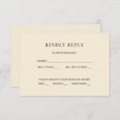 Modern Minimal Wedding RSVP Card Kaart (Voorkant / Achterkant)
