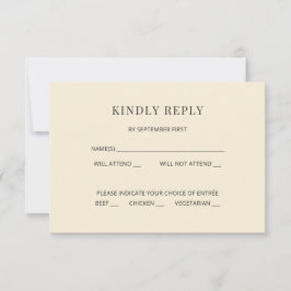 Modern Minimal Wedding RSVP Card Photo on Back Kaart