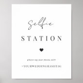 Modern Minimal Wedding Selfie-station & Hashtag Poster (Voorkant)