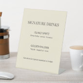 Modern Minimal Wedding Signature Drinks Sign Reclamebord Met Voetstuk (Insitu)