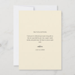 Modern Minimal Wedding Thank You Card with Photo Bedankkaart