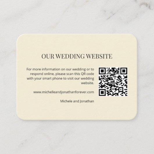 Modern Minimal Wedding Website QR Code Insert Card Informatiekaartje (Voorkant)