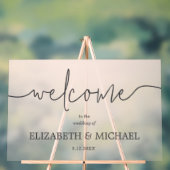 Modern Minimal Wedding Welkom Transparant Roze Acryl Bord (Neutraal)