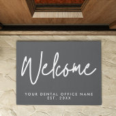 Modern Minimal Welcome Script Dental Office Grijs Deurmat