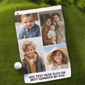 Modern Minimal White 4 Photo Collage - Chunky teks Golfhanddoek