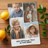 Modern Minimal White 4 Photo Collage - Chunky teks Theedoek