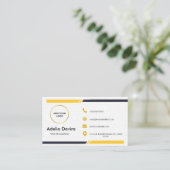 Modern Minimal White Gold Consultant Business Card Visitekaartje (Staand voorkant)