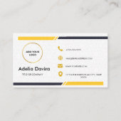 Modern Minimal White Gold Consultant Business Card Visitekaartje (Voorkant)