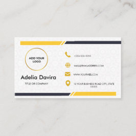 Modern Minimal White Gold Consultant Business Card Visitekaartje