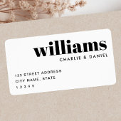 Modern minimal white return address etiket