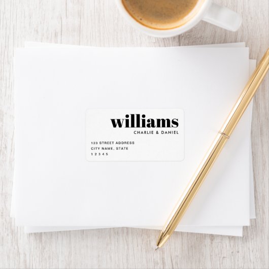 Modern minimal white return address etiket (Insitu)