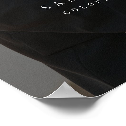 Modern Minimal White Script Wedding Photo Sign Poster (Hoek)