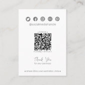 Modern Minimal Wildflower QR Sieraden Display Kaar Contactkaartje (Achterkant)