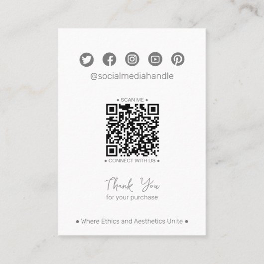 Modern Minimal Wildflower QR Sieraden Display Kaar Contactkaartje (Achterkant)