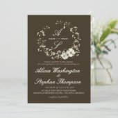 Modern Minimal Winter Floral Wedding Kaart (Staand voorkant)