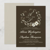 Modern Minimal Winter Floral Wedding Kaart (Voorkant / Achterkant)