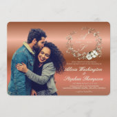 Modern Minimal Winter Floral Wedding Kaart (Voorkant)