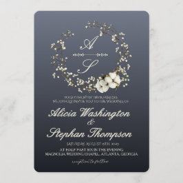 Modern Minimal Winter Floral Wedding Kaart