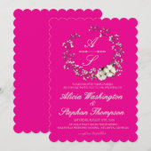 Modern Minimal Winter Floral Wedding Kaart (Voorkant / Achterkant)