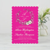 Modern Minimal Winter Floral Wedding Kaart (Staand voorkant)