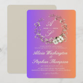 Modern Minimal Winter Floral Wedding Kaart (Voorkant / Achterkant)