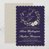 Modern Minimal Winter Floral Wedding Kaart (Voorkant / Achterkant)